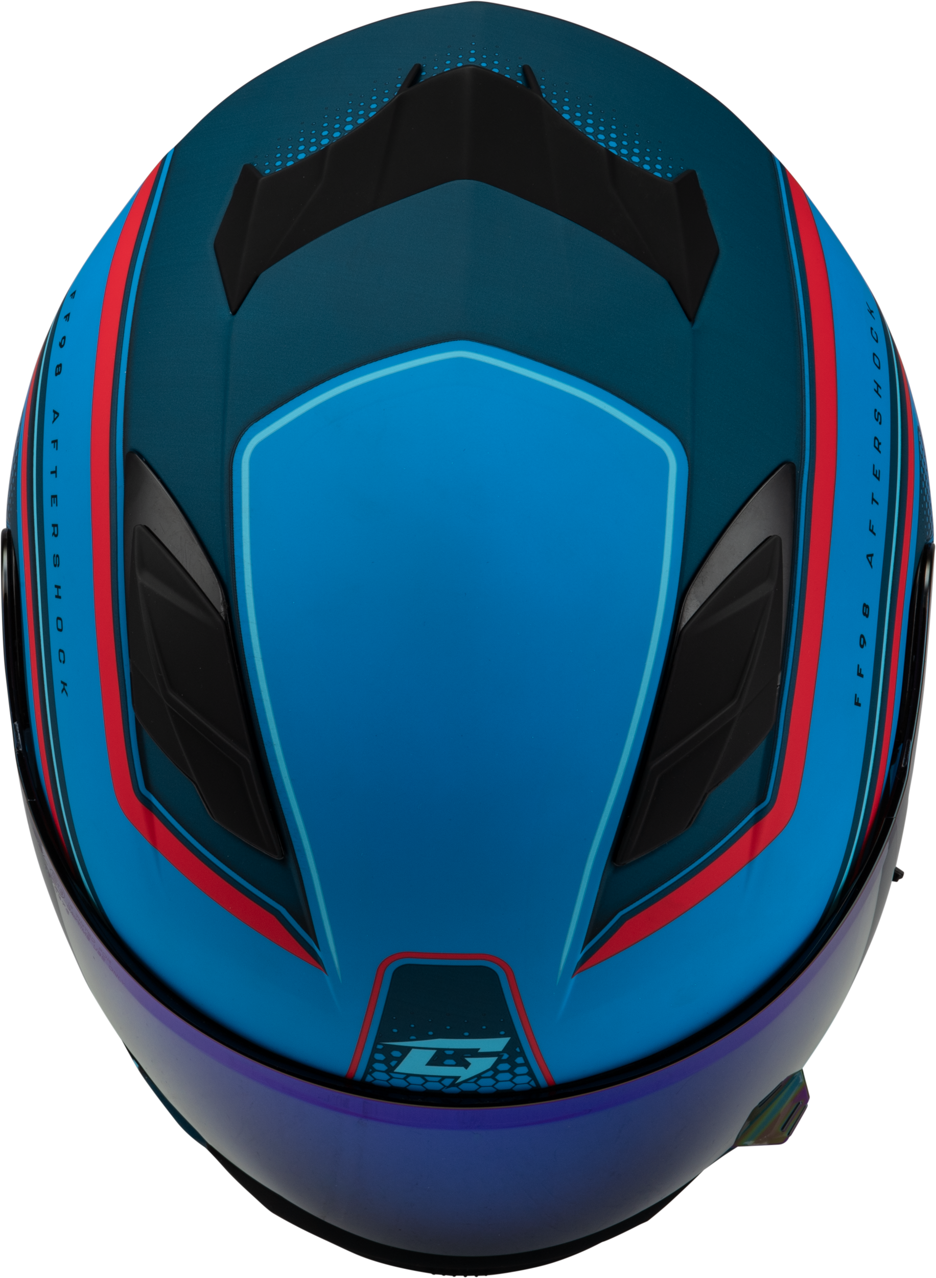 Ff 98 Aftershock Helmet Matte Blue/Red Lg
