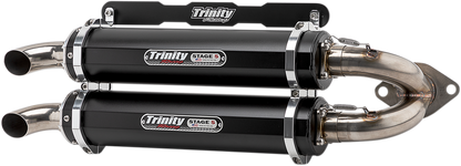 TRINITY RACING Stage 5 Slip-On Dual Muffler - Black TR-4165S-BK