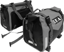 Rugged Motorcycle Saddlebags 30l Ea Black/Grey Pair