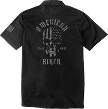 AMERICAN BIKER Biker Sam Contrast Stitch Shop Shirt - Black/Gray - 2XL ABBSAM16ST8BCH2R