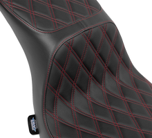 DRAG SPECIALTIES SEATS Predator 2-Up Seat - Vinyl - Double Diamond - Red Stitching - FLSB/FXLRS '18-'24 4688D