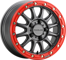 RACELINE WHEELS Wheel - Alpha - Front/Rear - Gun Metal/with Red Ring - 15x7 - 4/137 - +10 mm A14GR-57037+10