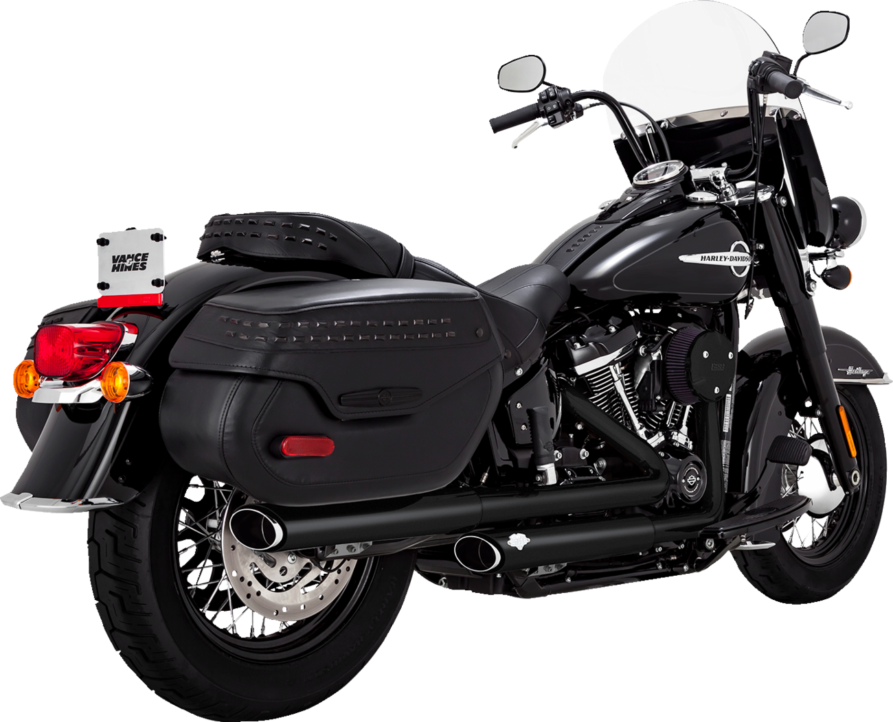 VANCE & HINES Twin Slash Slip-On Mufflers - PCX™ - Black 46379