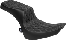 DRAG SPECIALTIES SEATS Performance Predator 2-Up Seat - Vinyl - Double Diamond - Silver Thread - FL '00-'17 4689C