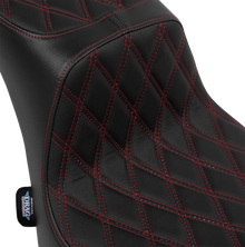 DRAG SPECIALTIES SEATS Performance Predator 2-Up Seat - Vinyl - Double Diamond - Red Thread - FL '00-'17 4689D