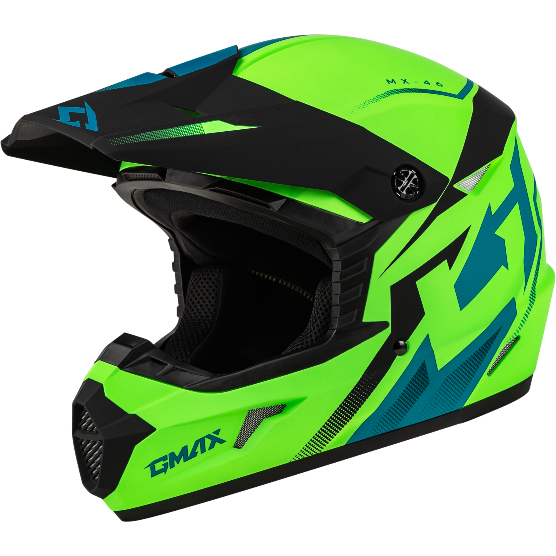 Mx 46 Compound Helmet Matte Hi Vis Green/Blk/Blue 2x