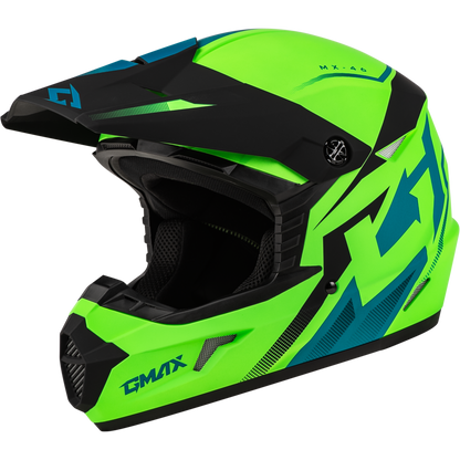 Mx 46 Compound Helmet Matte Hi Vis Green/Blk/Blue 2x