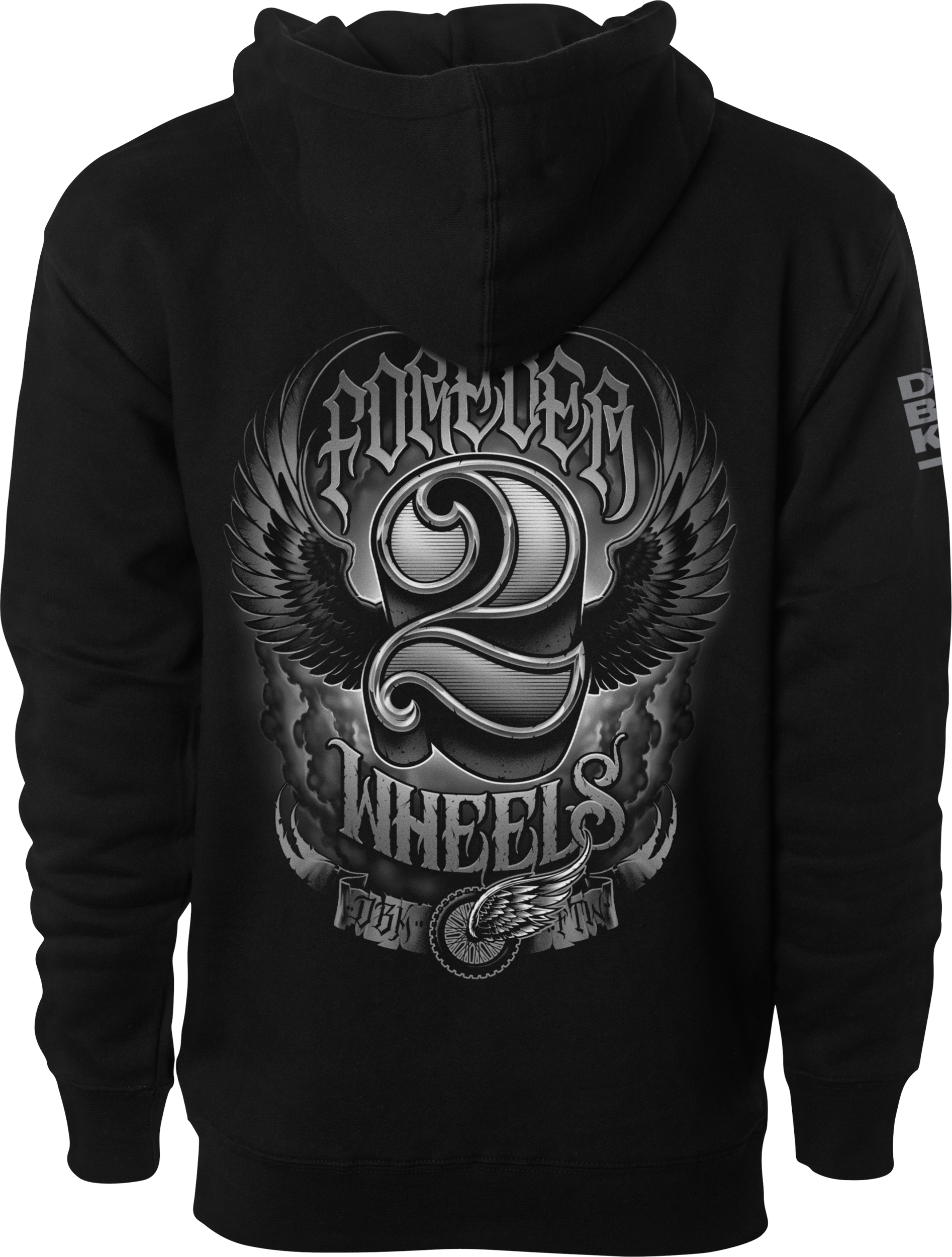 Two Wheels Hoodie Black 2x
