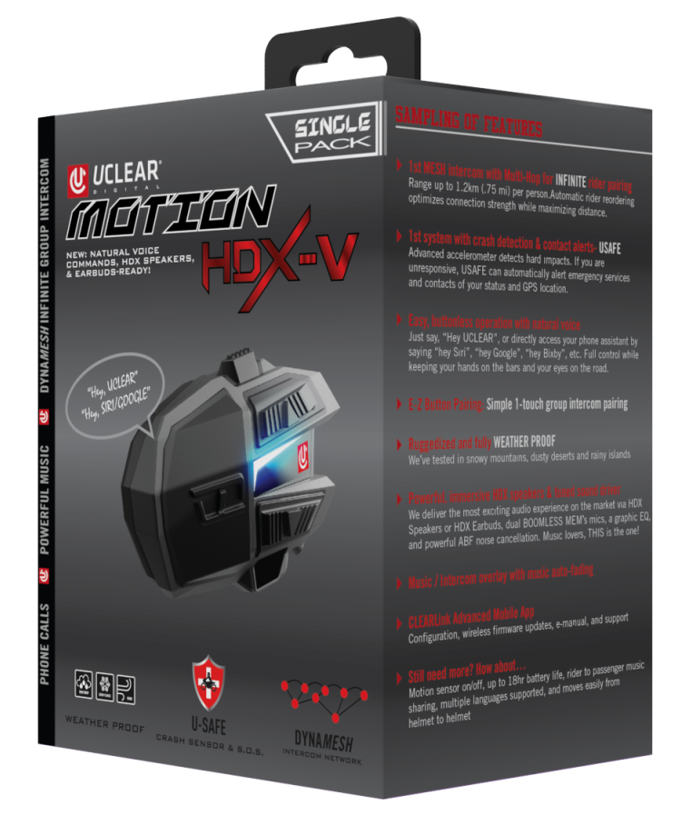 Motion Hdx V Single Kit Helmet Audio Single Kit