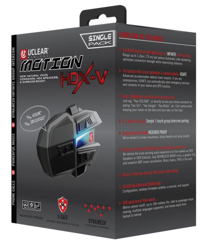 Motion Hdx V Single Kit Helmet Audio Single Kit