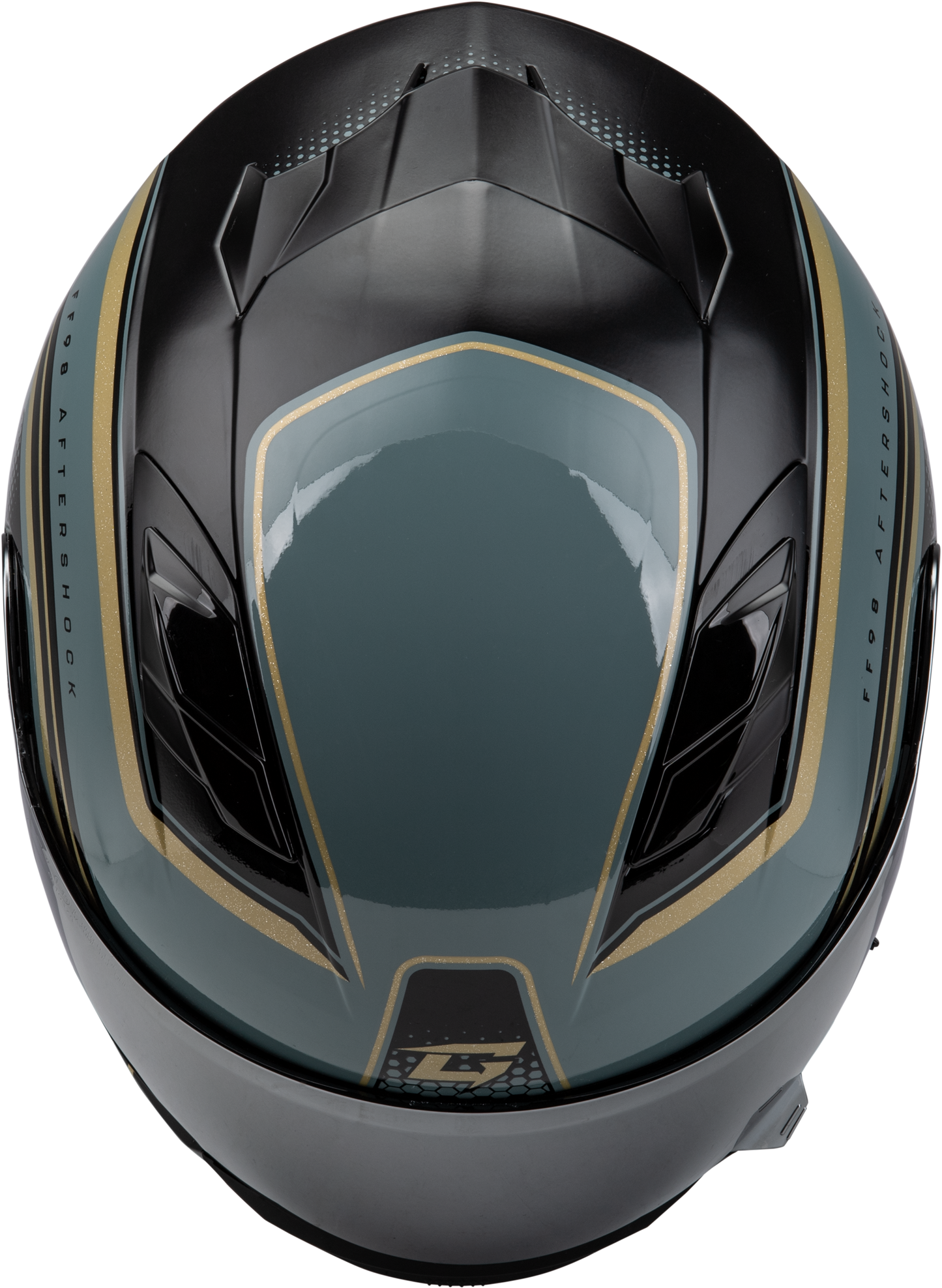 Ff 98 Aftershock Helmet Grey/Metallic Gold 2x