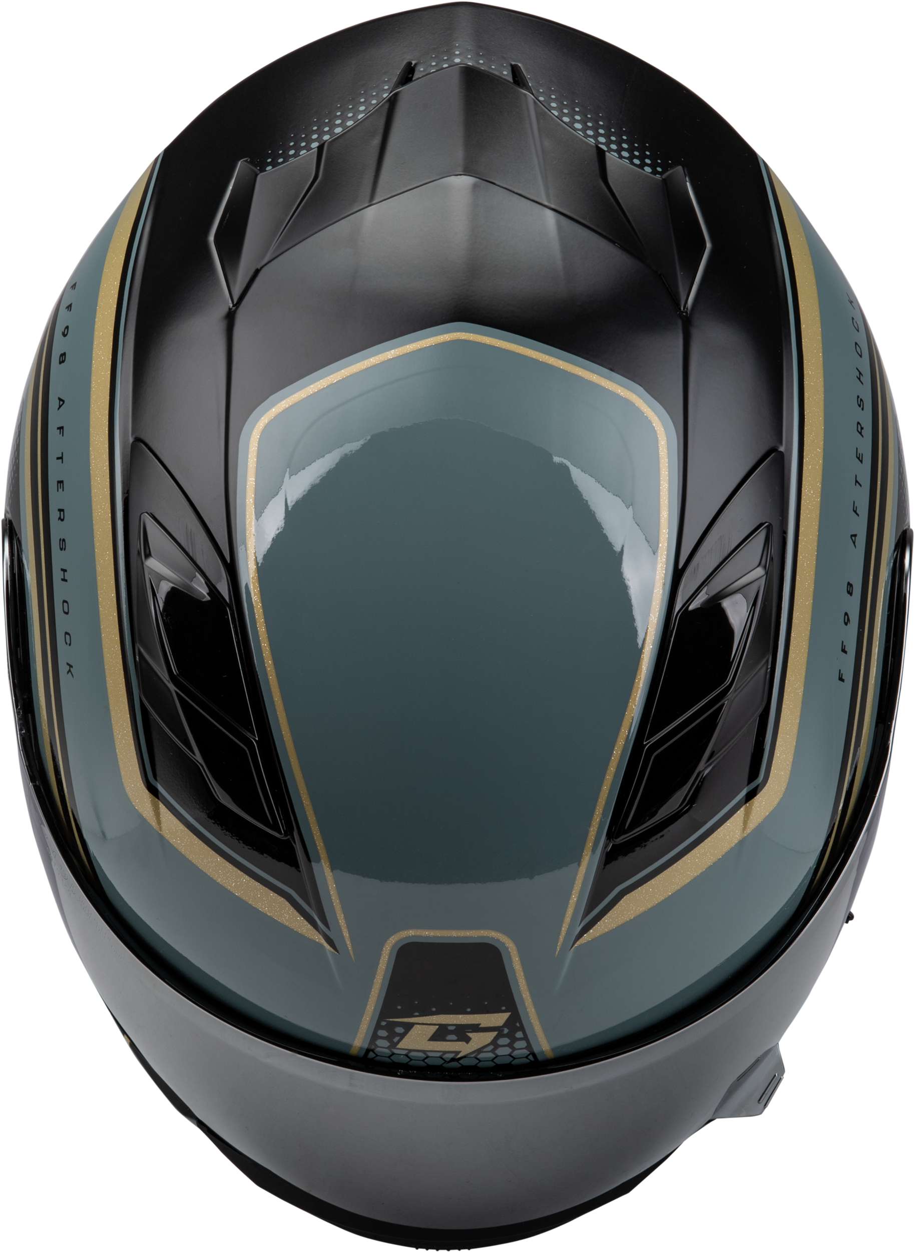 Ff 98 Aftershock Helmet Grey/Metallic Gold 3x