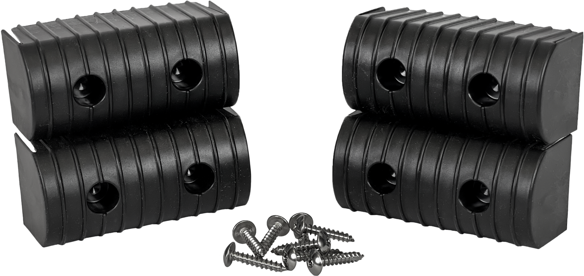 Bunk Wrap End Cap Kit 2x4 4/Pack W/ Hardware Black