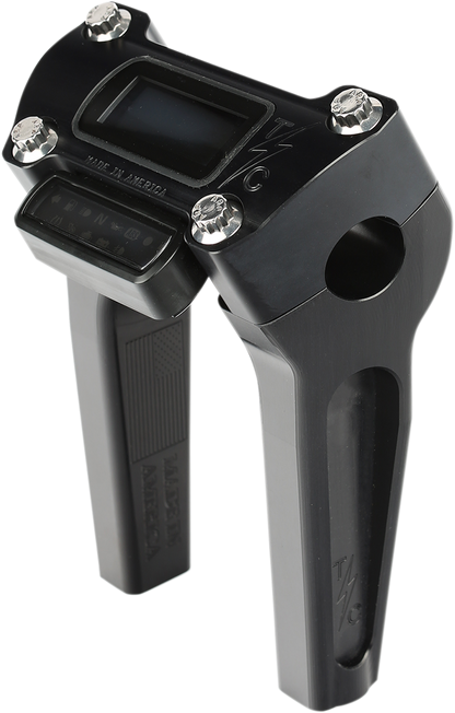 THRASHIN SUPPLY CO. Handlebar Risers - Straight - 6" - Gauge Cutout - Black TSC-6025-1