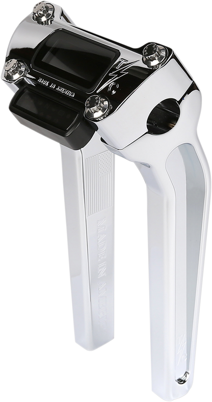 THRASHIN SUPPLY CO. Handlebar Risers - Pull Back - 9-1/2" - Gauge Cutout - Chrome TSC-9500-3