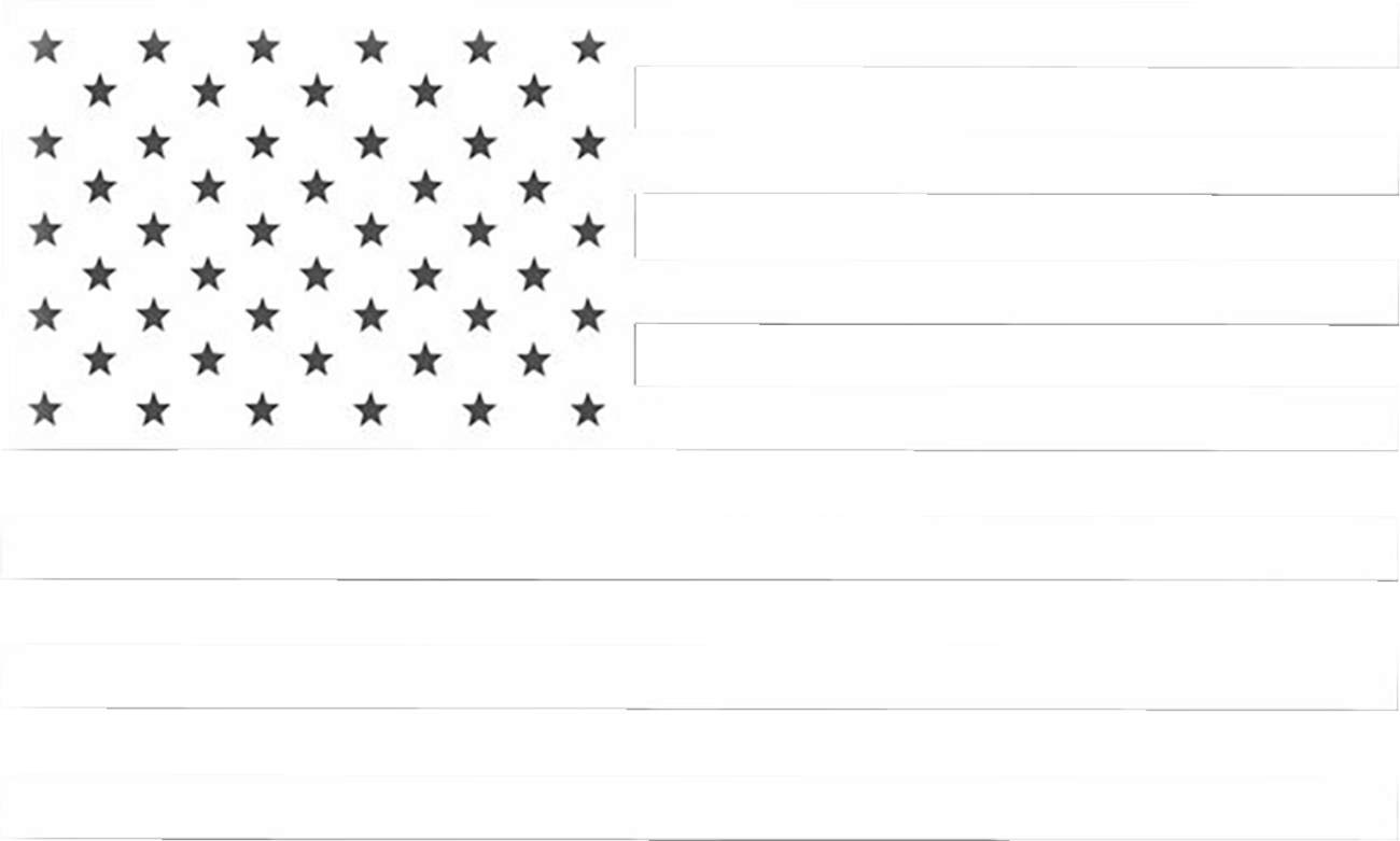 FACTORY EFFEX Die-Cut Decal - US Flag - Black/White - 3 Pack 28-94000