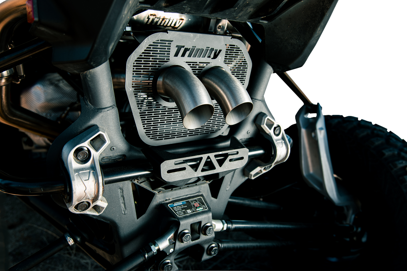 TRINITY RACING Exhaust Slip-On Mufflers - Center Exit - Maverick R TR-4187S-SS