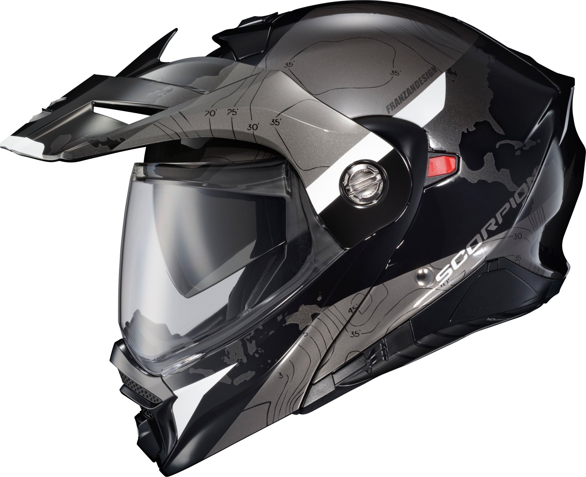 Exo At960 Modular Helmet Topographic Black/White 3x
