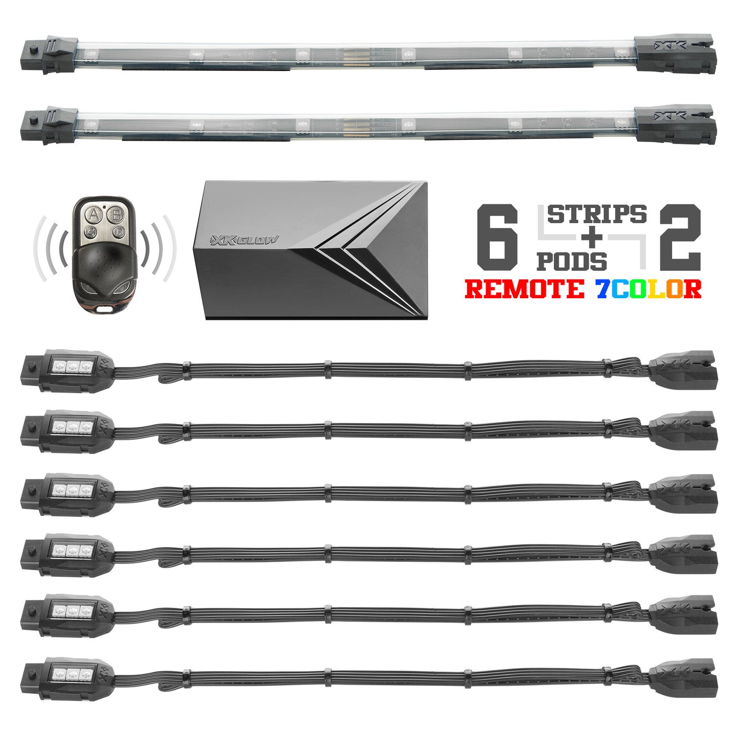 8pc 7 Color Remote