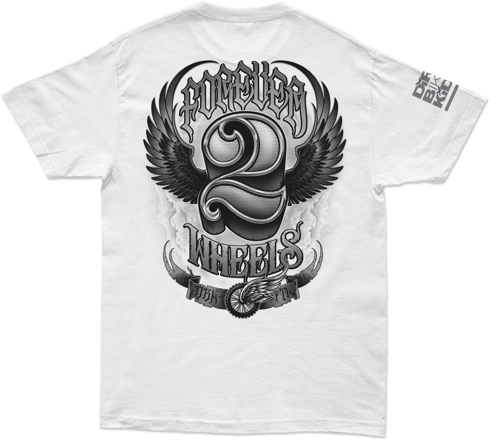 Two Wheels Tee White Sm