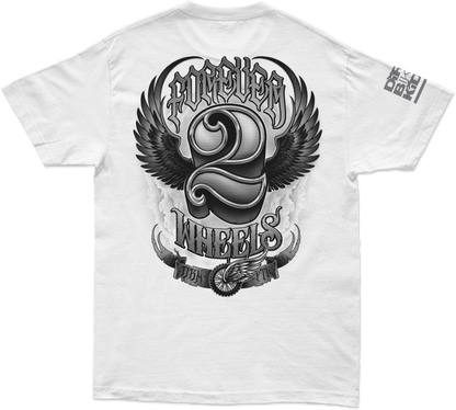 Two Wheels Tee White Sm