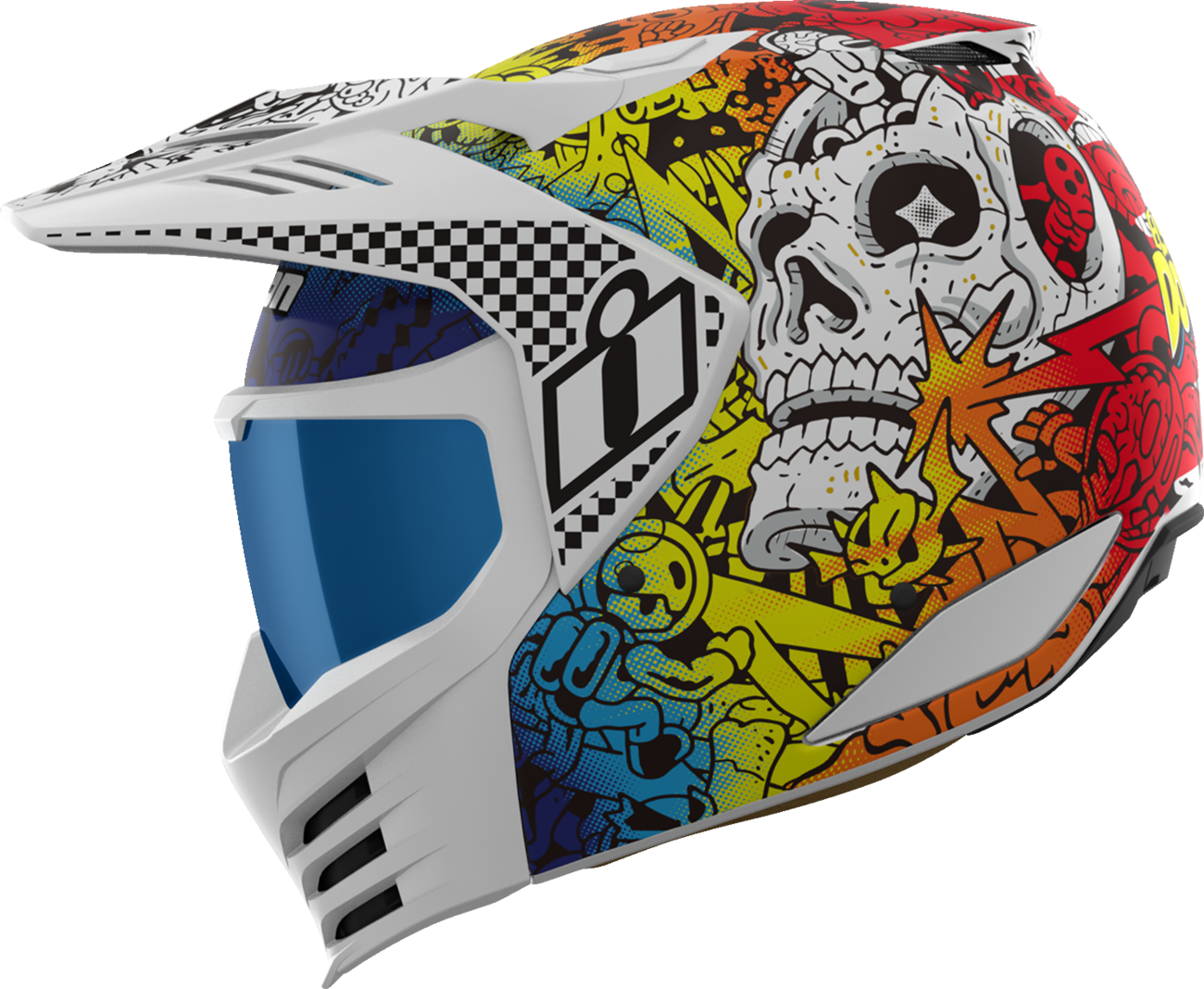 ICON Elsinore™ Helmet - Doodle 3 - White - Large 0104-3440