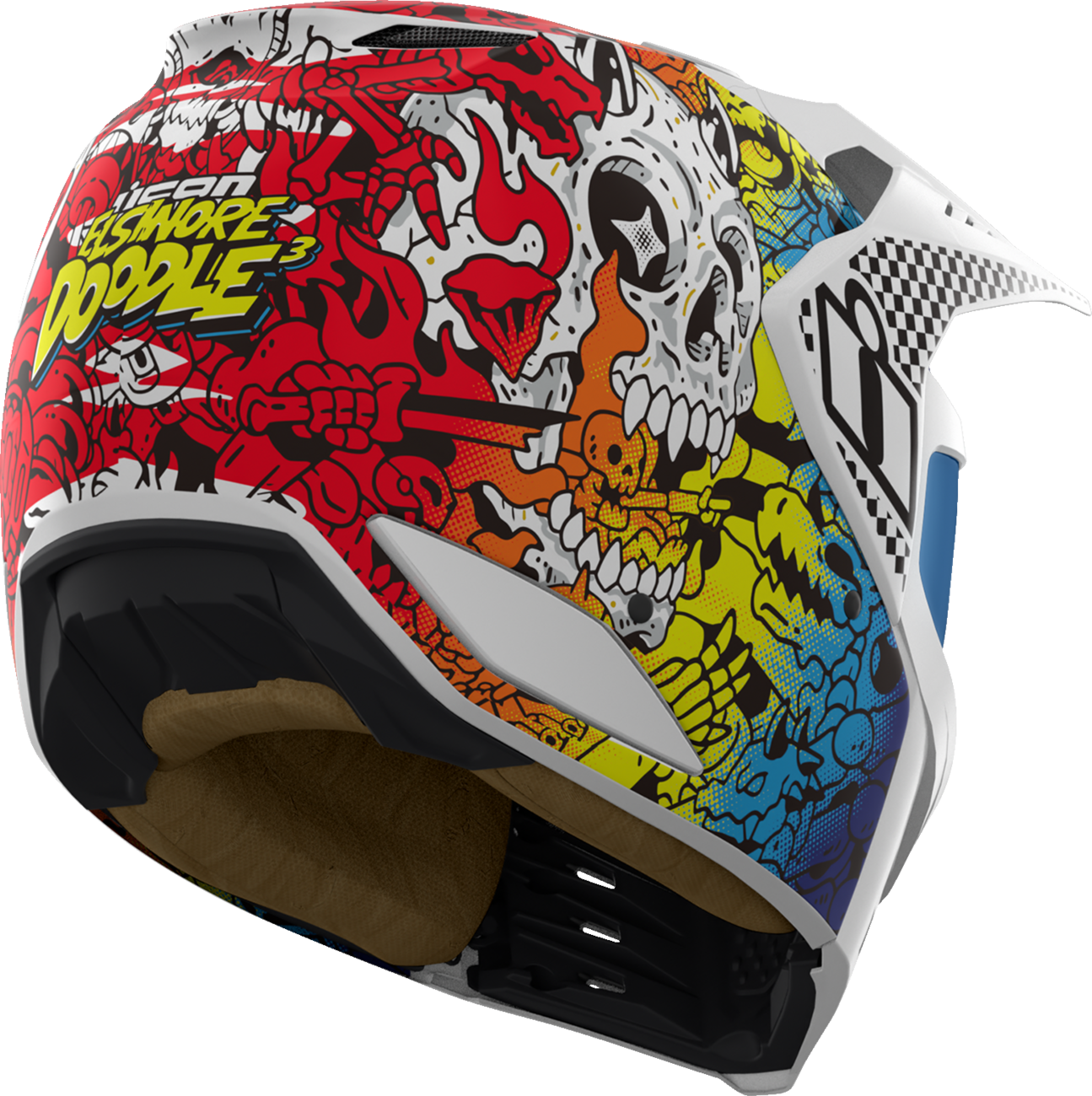 ICON Elsinore™ Helmet - Doodle 3 - White - 3XL 0104-3443