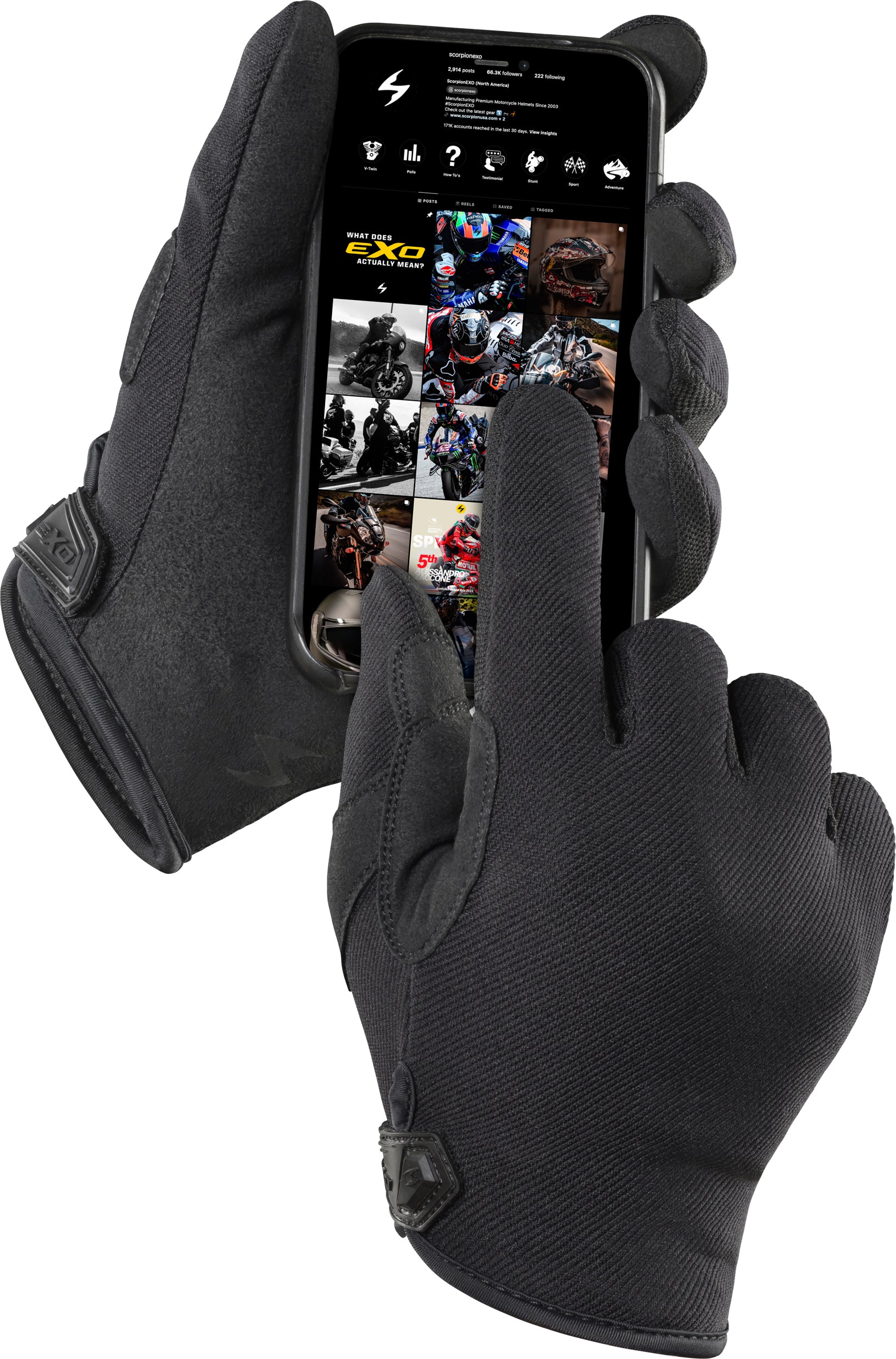 Moto Flex Gloves Black Lg
