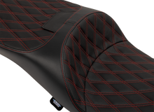 DRAG SPECIALTIES SEATS Extended Reach Freedom Seat - Vinyl - Double Diamond - Red Stitch - FLT/FLH '09-'25 4696D