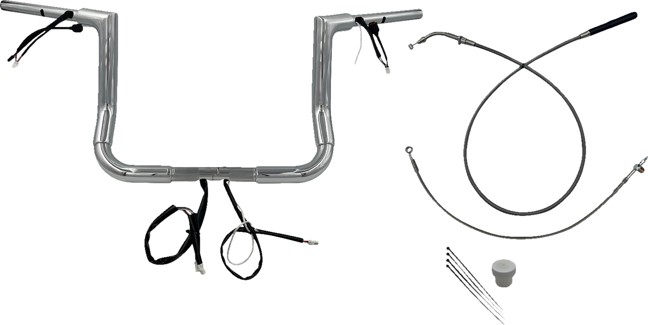 FAT BAGGERS INC. 1-1/2" EZ Install Flat Top Handlebar - 12" - Chrome 649012