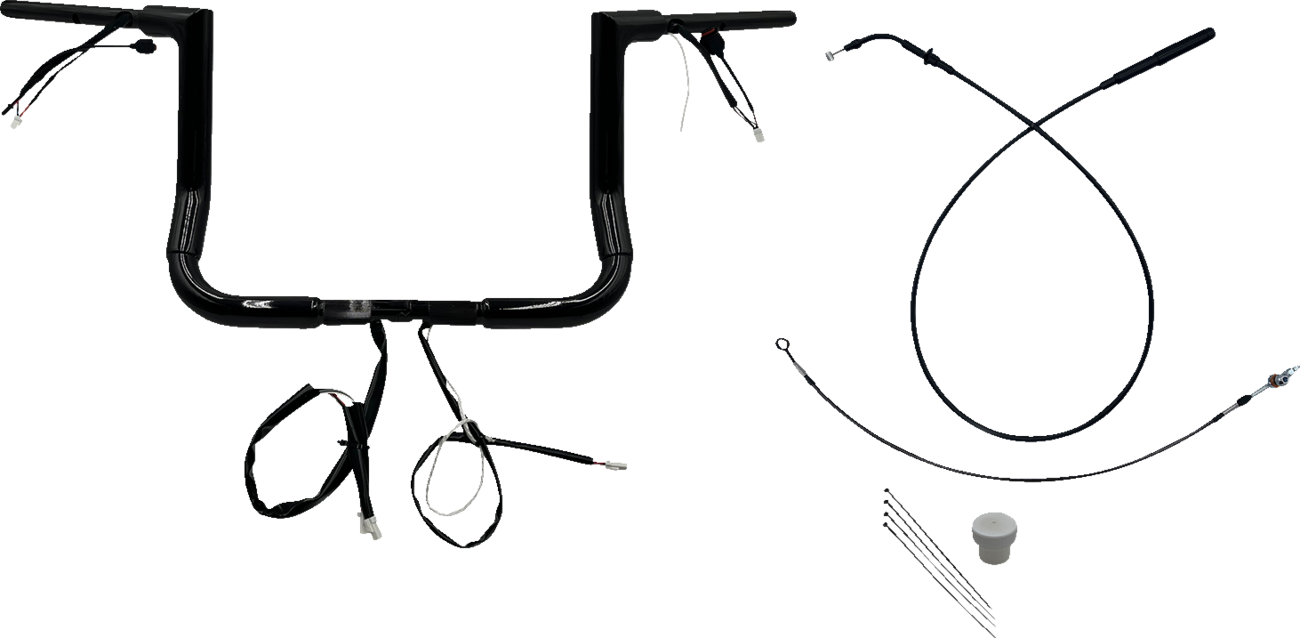 FAT BAGGERS INC. 1-1/2" EZ Install Flat Top Handlebar - 12" - Black 649012-B