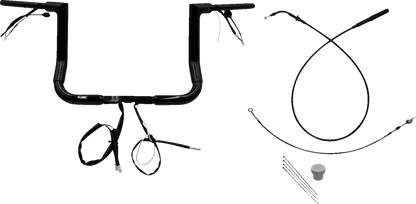 FAT BAGGERS INC. 1-1/2" EZ Install Flat Top Handlebar - 12" - Black 649012-B