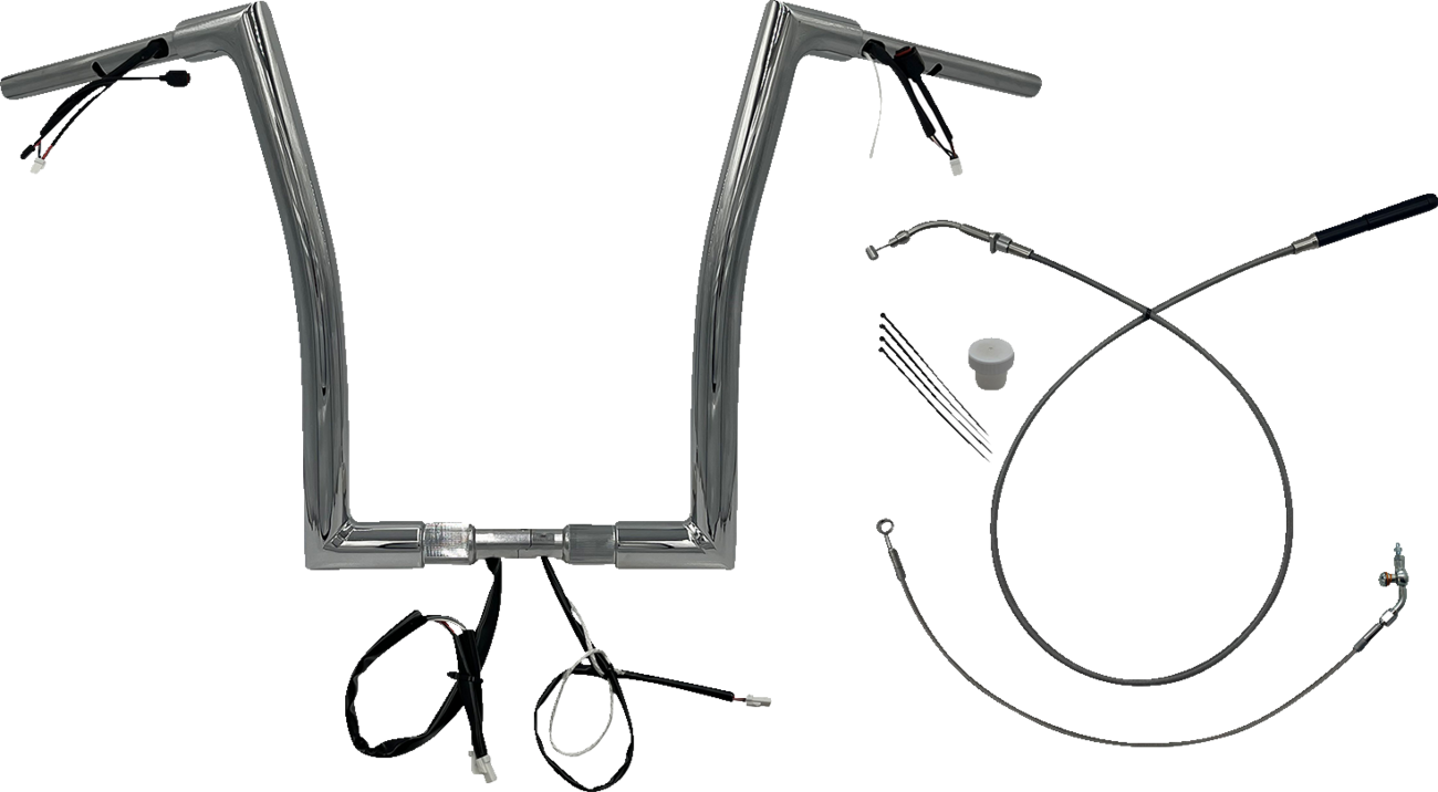FAT BAGGERS INC. 1-1/2" EZ Install Flat Top Handlebar - 16" - Chrome 649916