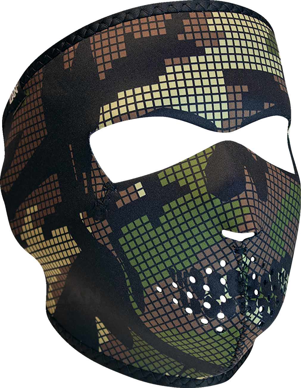 ZAN HEADGEAR Neoprene Full-Face Mask - Digi Woodland Camo Skull WNFM593