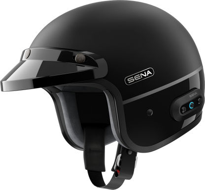 Surge Open Face Helmet W/Mesh Matte Black/Glossy Black Md