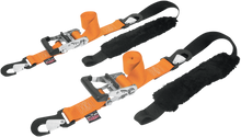 POWERTYE MFG. Big Daddy Tie-Downs - 2" - 2 Snap-hook Ends - Sewn-in Soft-Tye - Orange 32529-S