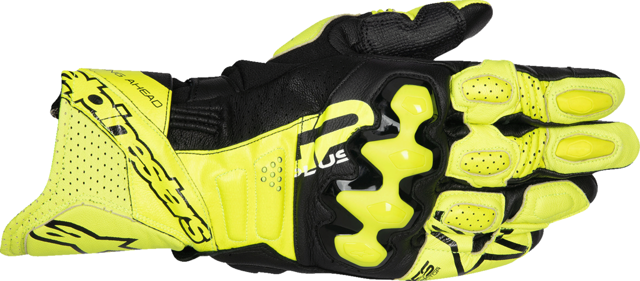 ALPINESTARS GP Plus R V3 Leather Gloves - Fluo Yellow/Black - Large 3550825-551-L
