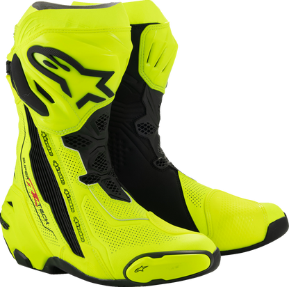 ALPINESTARS Supertech R Vented Boots - Fluorescent Yellow/Black - US 12 / EU 47 2220121-551-47