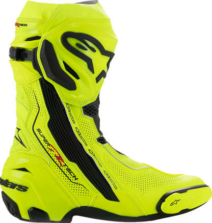 ALPINESTARS Supertech R Vented Boots - Fluorescent Yellow/Black - US 6.5 / EU 40 2220121-551-40