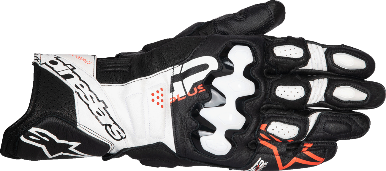 ALPINESTARS GP Plus R V3 Leather Gloves - Black/White/Fluo Red - Large 3550825-1231-L