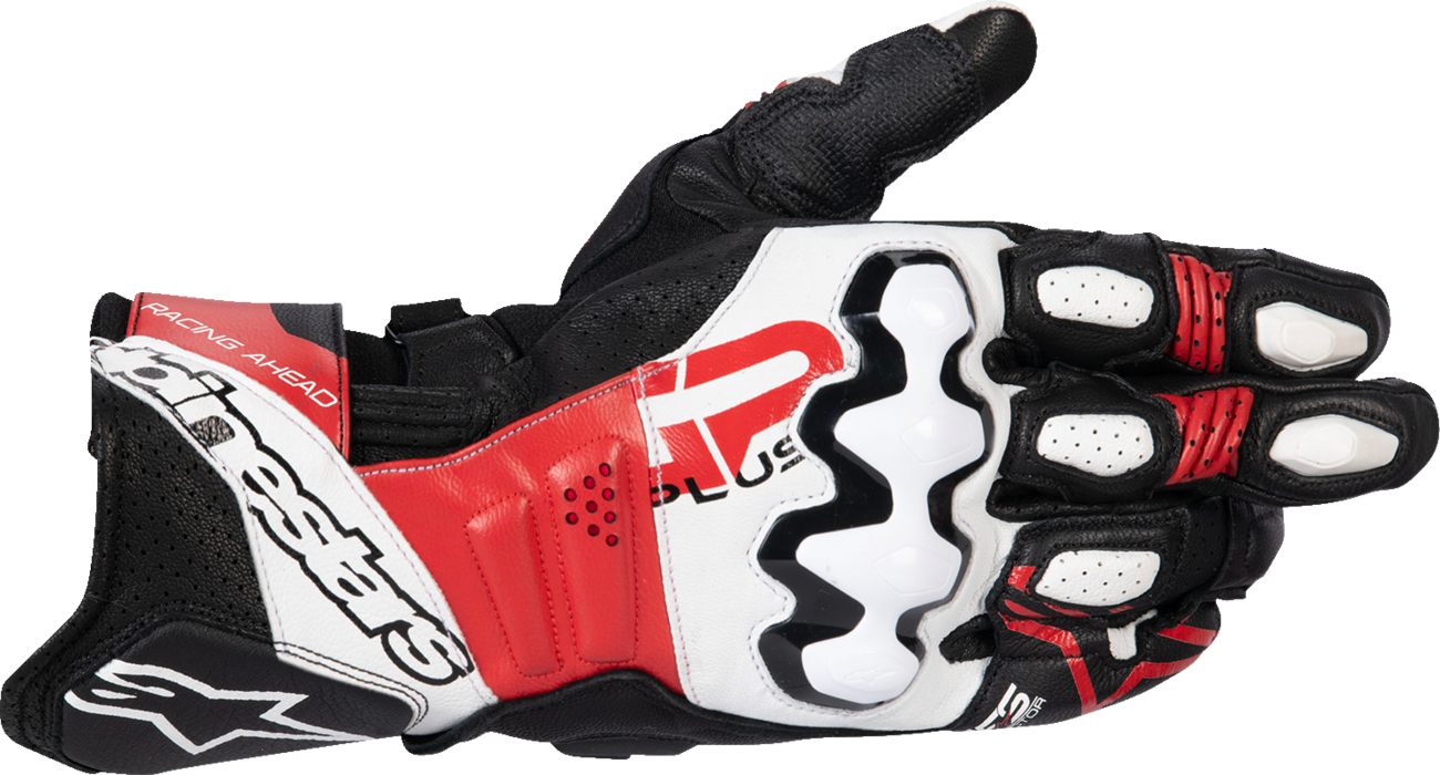 ALPINESTARS GP Plus R V3 Leather Gloves - Black/White/Bright Red - Small 3550825-1304-S