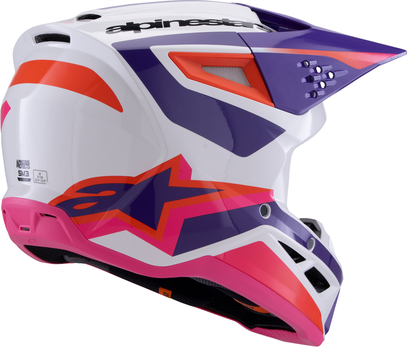 ALPINESTARS SM3 Helmet - Heat - Gloss White/Purple/Pink - 2XL 8301026-2052-XXL