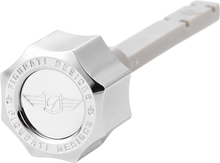 FIGURATI DESIGNS Transmission Oil Dipstick - Magnetic - Curved - Silver - M8 FD01-MAGTD-SM-SS