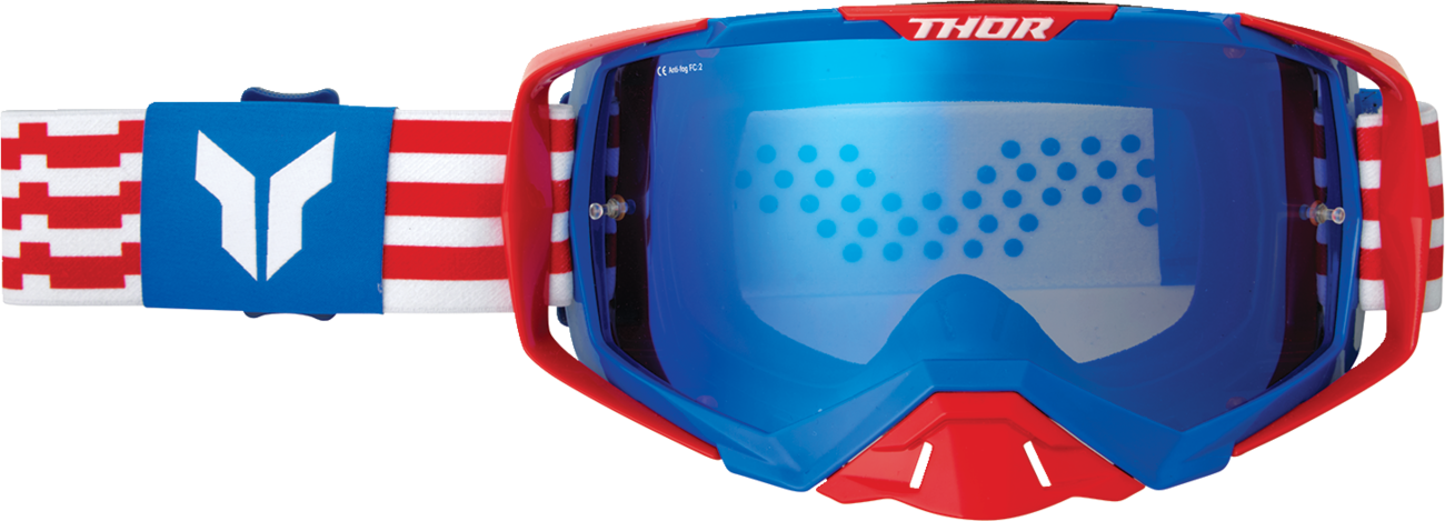 THOR Activate Goggle - Patriot - Red/White/Blue - Blue Mirror Lens 2601-3700