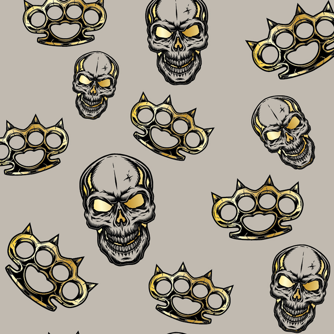 ZAN HEADGEAR Flydanna® Head Wrap - Greige Spiked Brass Knuckles Z211