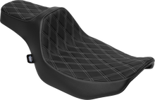 DRAG SPECIALTIES SEATS Extended Reach Predator III Seat - Vinyl - Silver Double Diamond Stitch - FLT/FLH '23-'25 4706C