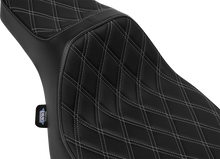 DRAG SPECIALTIES SEATS Extended Reach Predator III Seat - Vinyl - Silver Double Diamond Stitch - FLT/FLH '23-'25 4706C