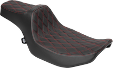 DRAG SPECIALTIES SEATS Extended Reach Predator III Seat - Vinyl - Red Double Diamond Stitch - FLT/FLH '23-'25 4706D