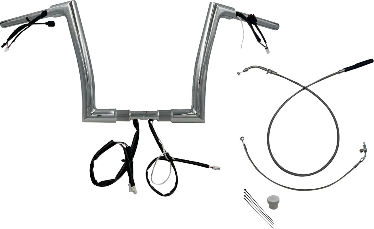 FAT BAGGERS INC. 1-1/2" EZ Install Flat Top Handlebar - 12" - Chrome 649912