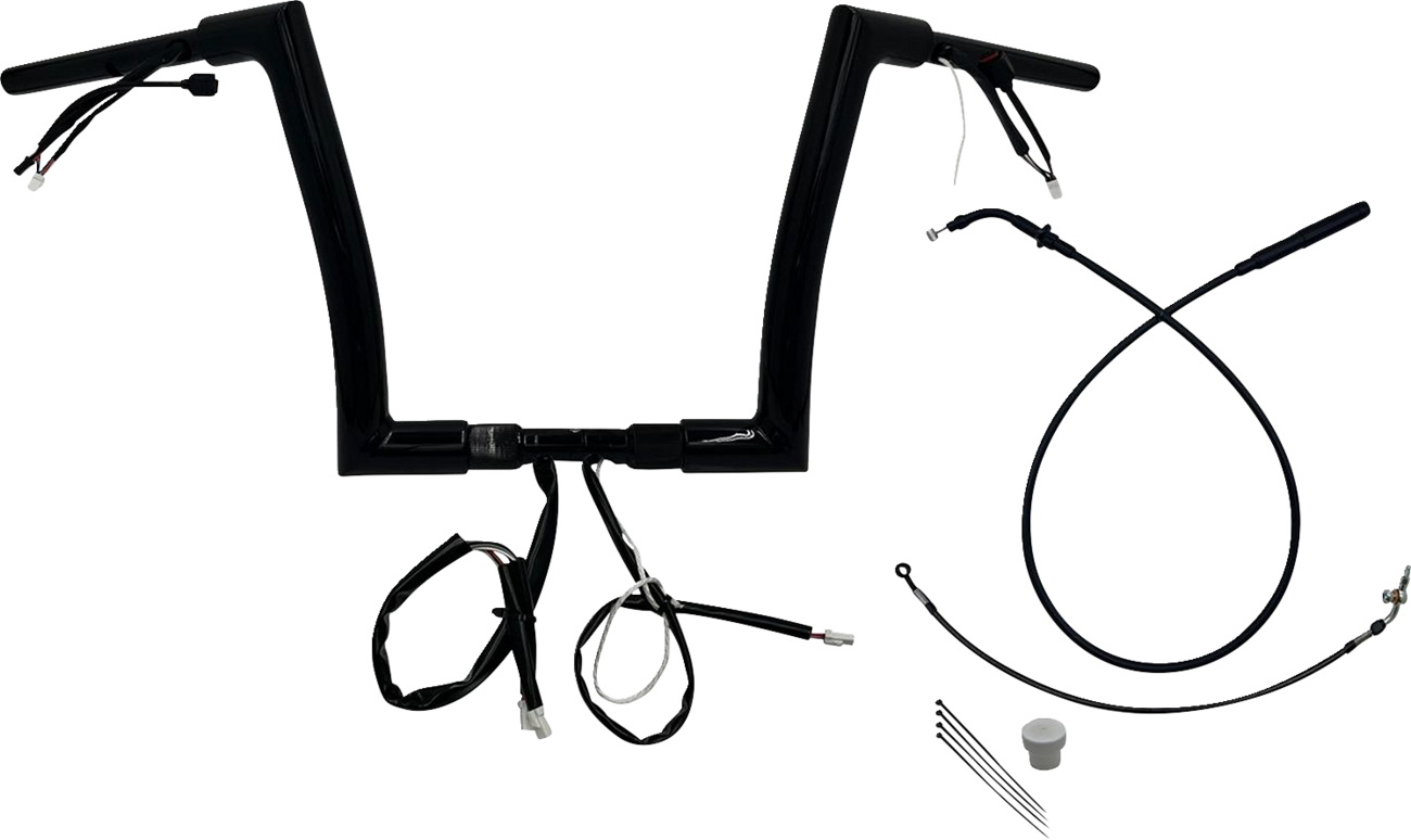 FAT BAGGERS INC. 1-1/2" EZ Install Flat Top Handlebar - 12" - Black 649912-B